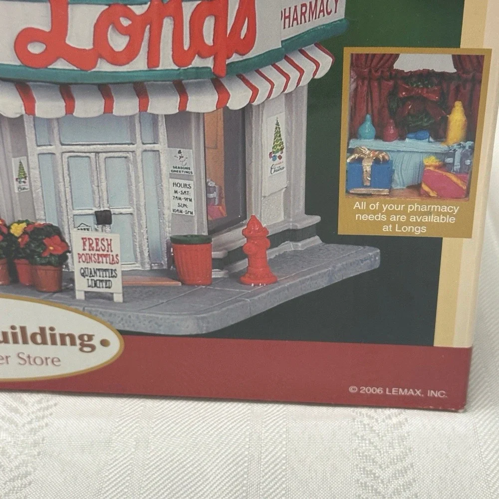 Lemax Longs Corner Store Lighted Building, 2006 Retired Village Collection 65453